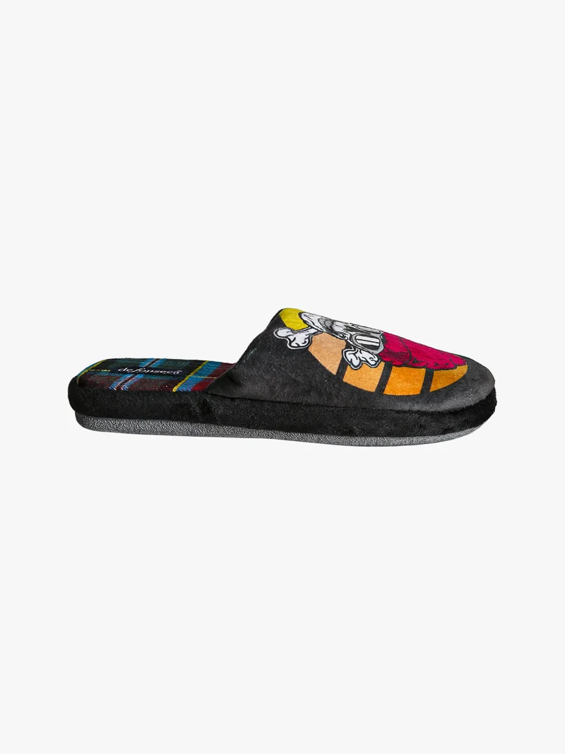 Pantofole donna invernali con stampe - nero