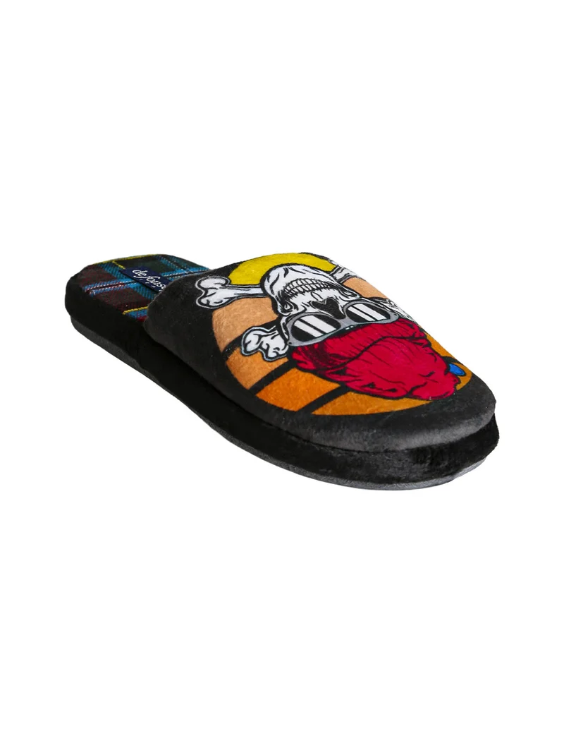 Pantofole donna invernali con stampe - nero