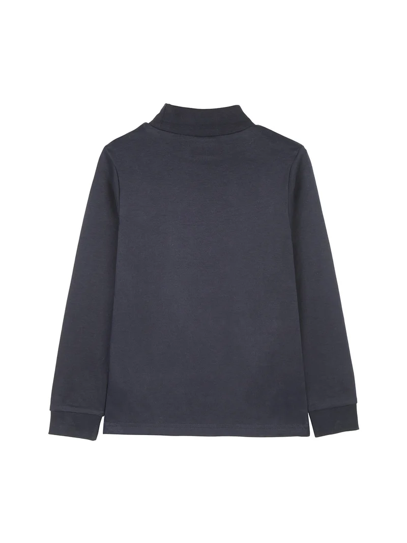 Maglia a lupetto da bambini in cotone - blu scuro