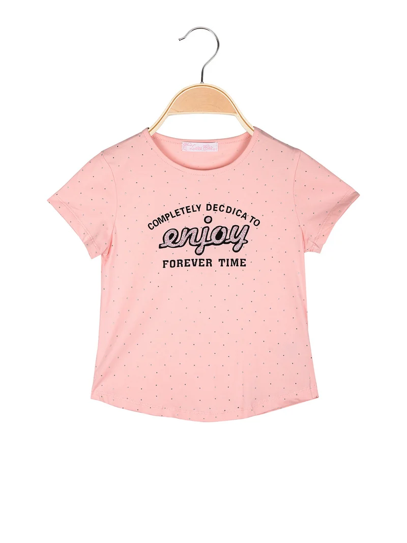 T-shirt da bambina con strass - rosa
