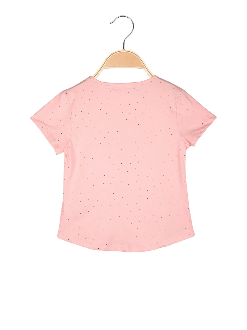 T-shirt da bambina con strass - rosa