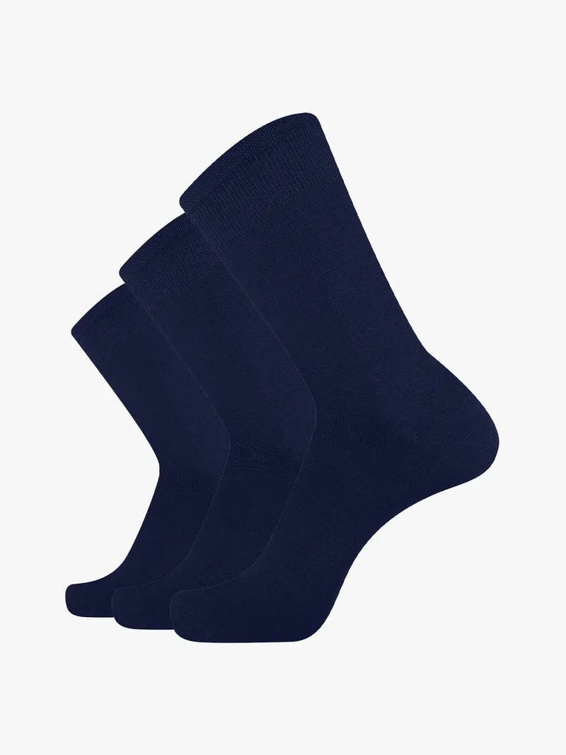 Confezione da 3 paia di calze corte da uomo in filo di scozia - blu scuro