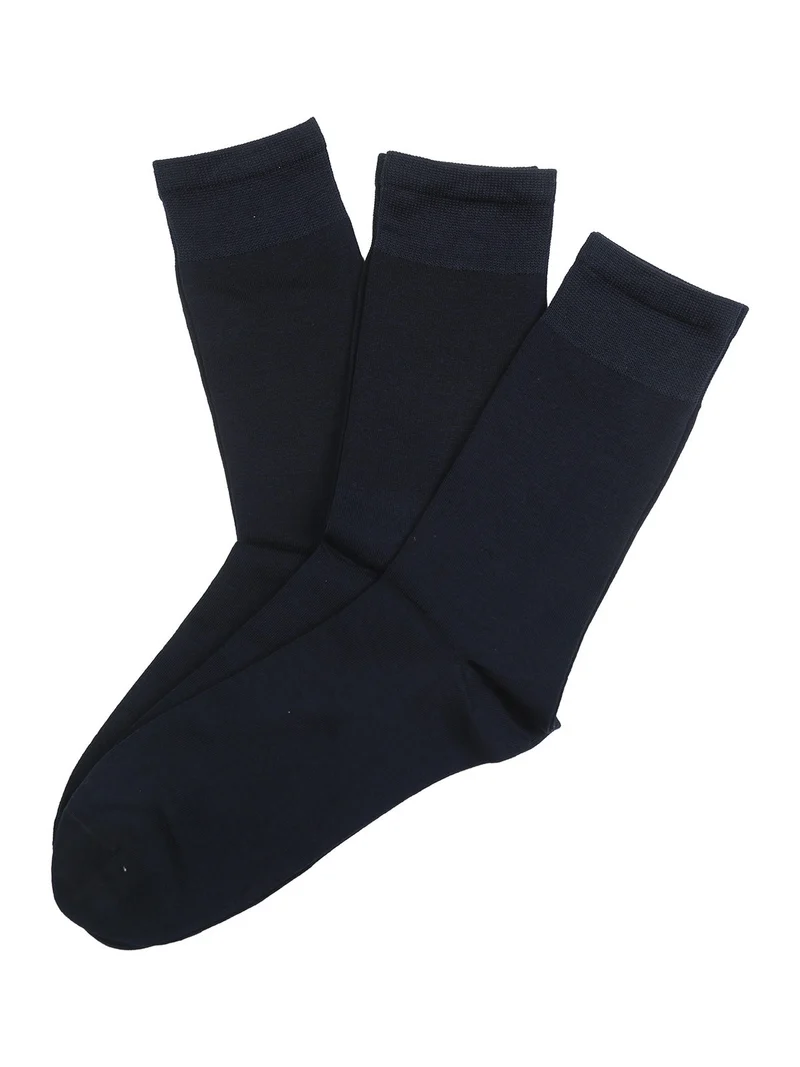 Confezione da 3 paia di calze corte da uomo in filo di scozia - blu scuro