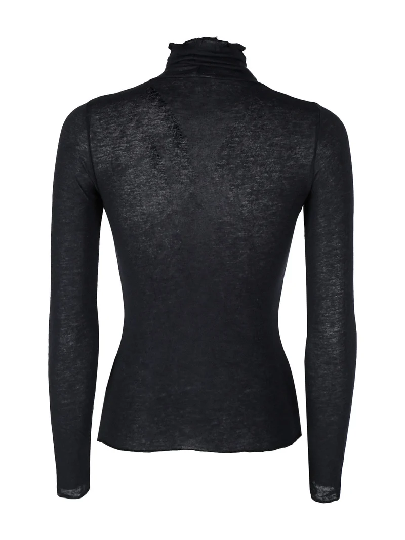 Maglia dolcevita donna in cashmere ultra light - nero