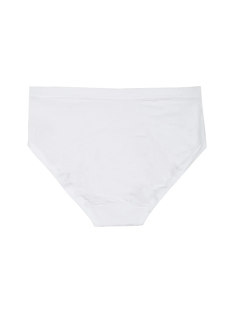 Confezione da 3 slip midi da donna in cotone bielastico - bianco