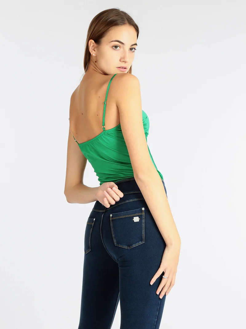 Body donna con coppe imbottite - verde