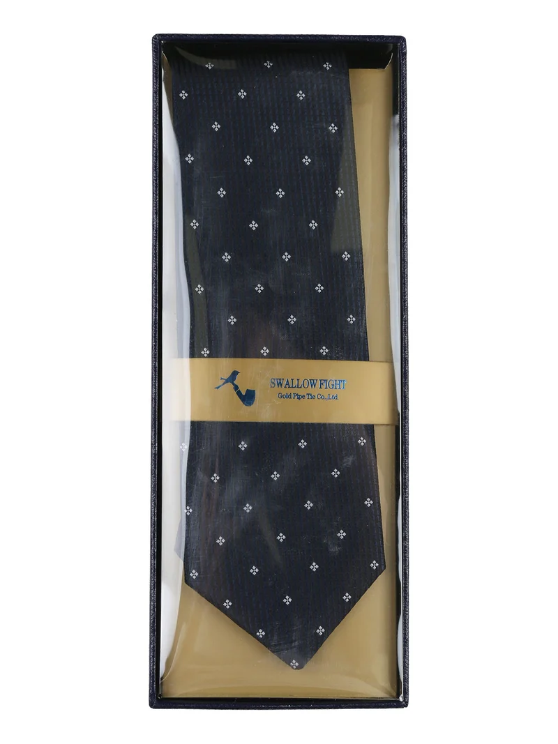 Cravatta classica da uomo con stampe - blu scuro