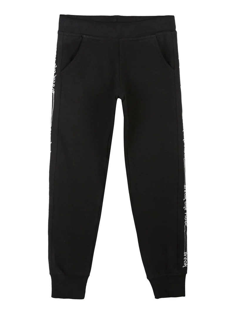 Pantaloni tuta felpati da ragazza - nero