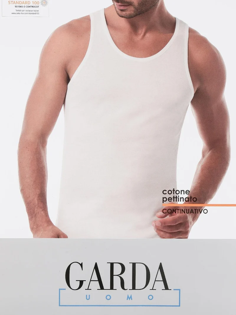 Canotta intima uomo girocollo in cotone - bianco