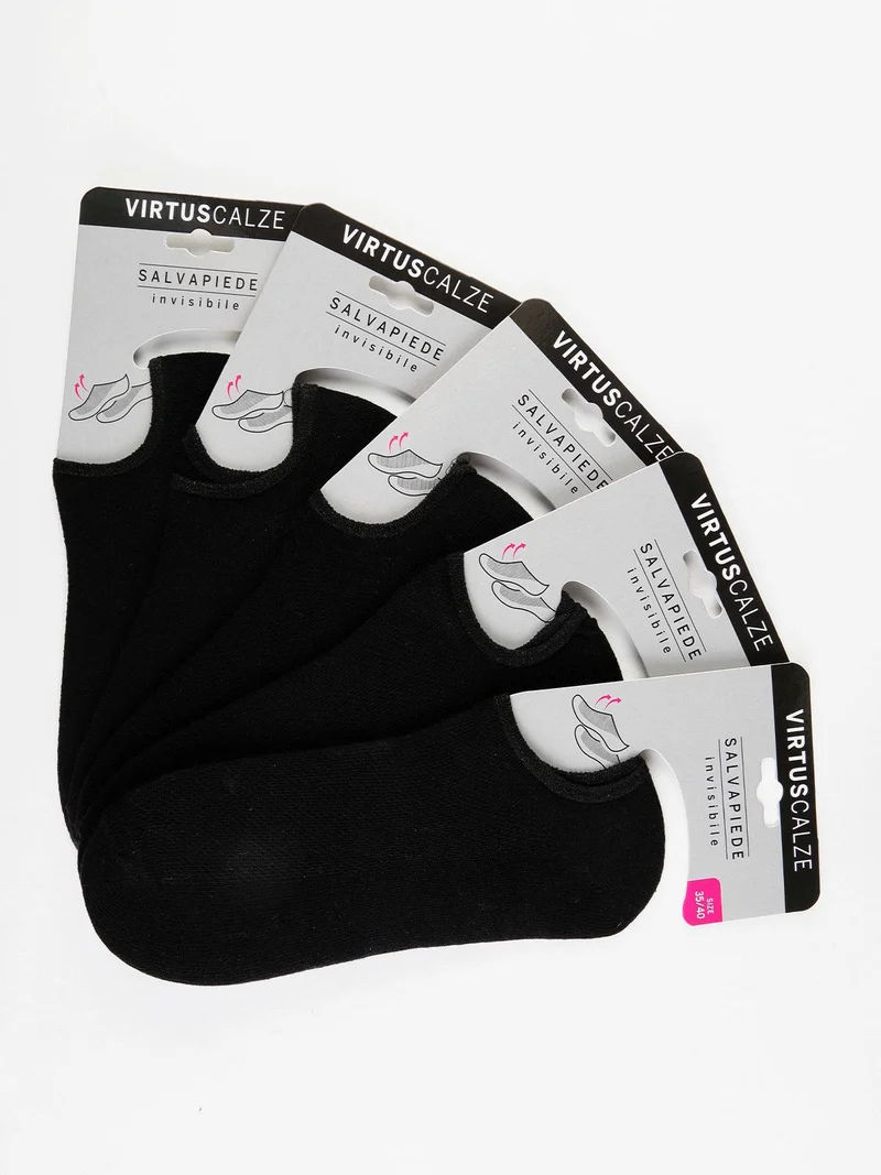 Calze corte misto cotone 5 pezzi - nero