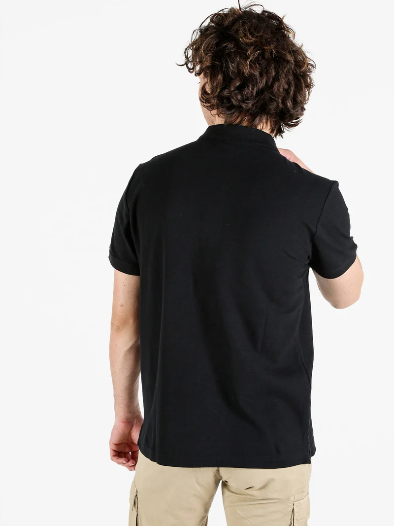 Polo da uomo in cotone a maniche corte - nero