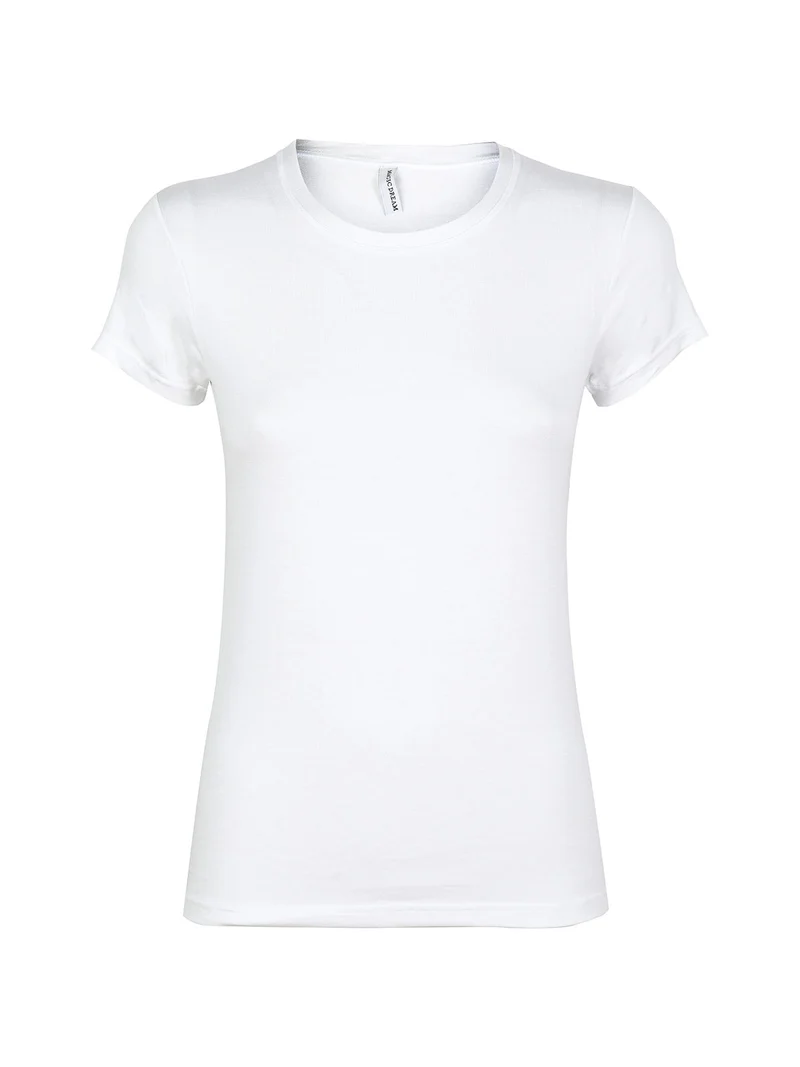 T-shirt intima donna manica corta in bamboo - bianco