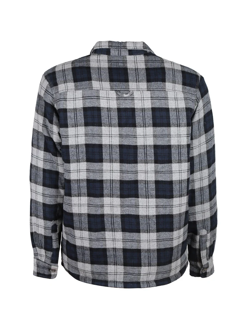 Camicia da uomo a quadri imbottita - grigio