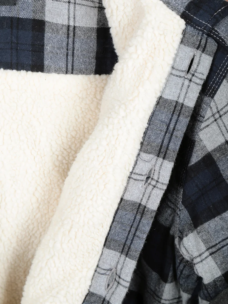 Camicia da uomo a quadri imbottita - grigio