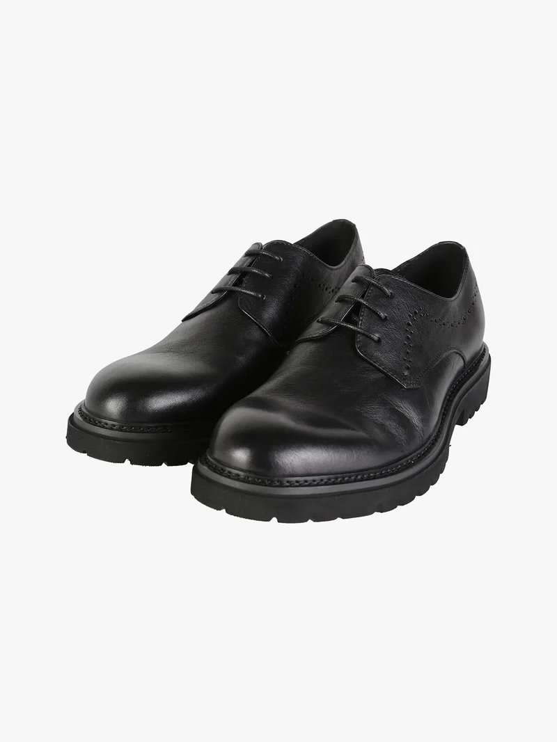Scarpe stringate in pelle da uomo - nero