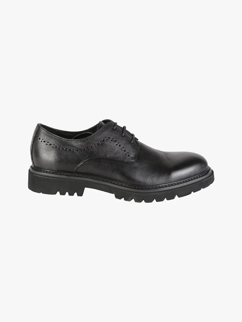 Scarpe stringate in pelle da uomo - nero