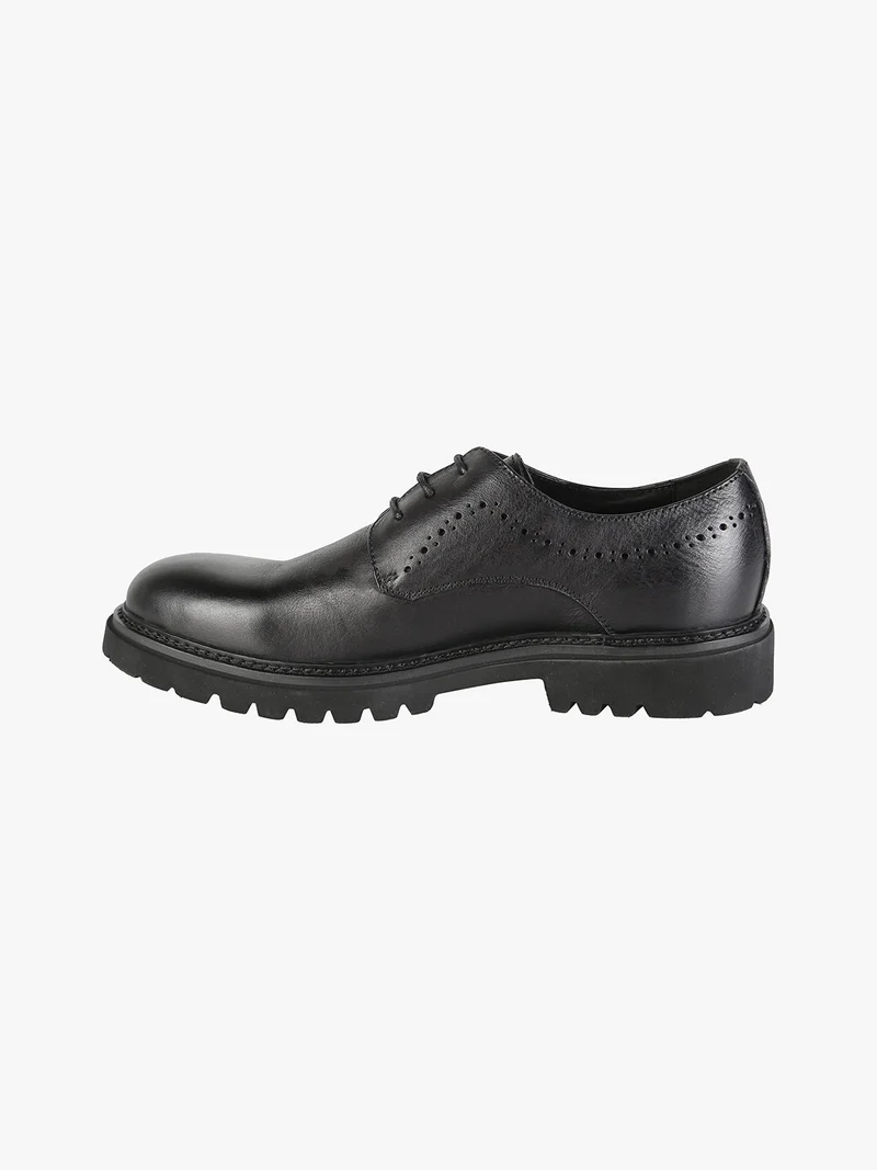 Scarpe stringate in pelle da uomo - nero