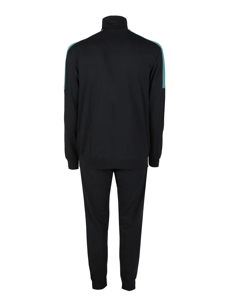 Tuta da uomo 2 pezzi con zip intera - nero