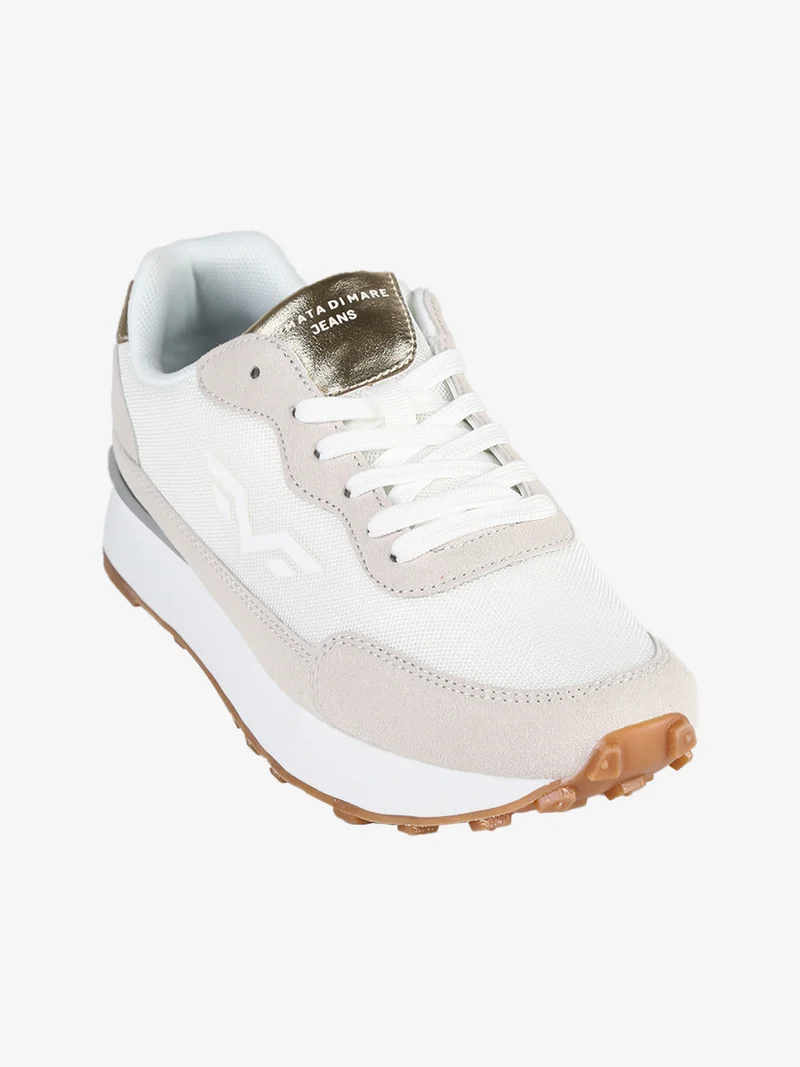 Sneakers donna con platform - bianco
