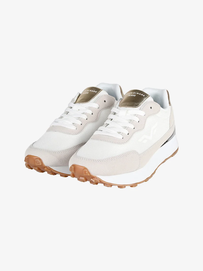 Sneakers donna con platform - bianco