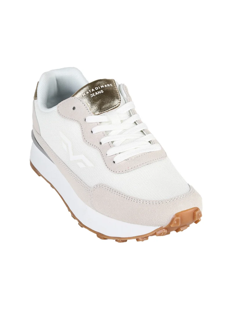 Sneakers donna con platform - bianco