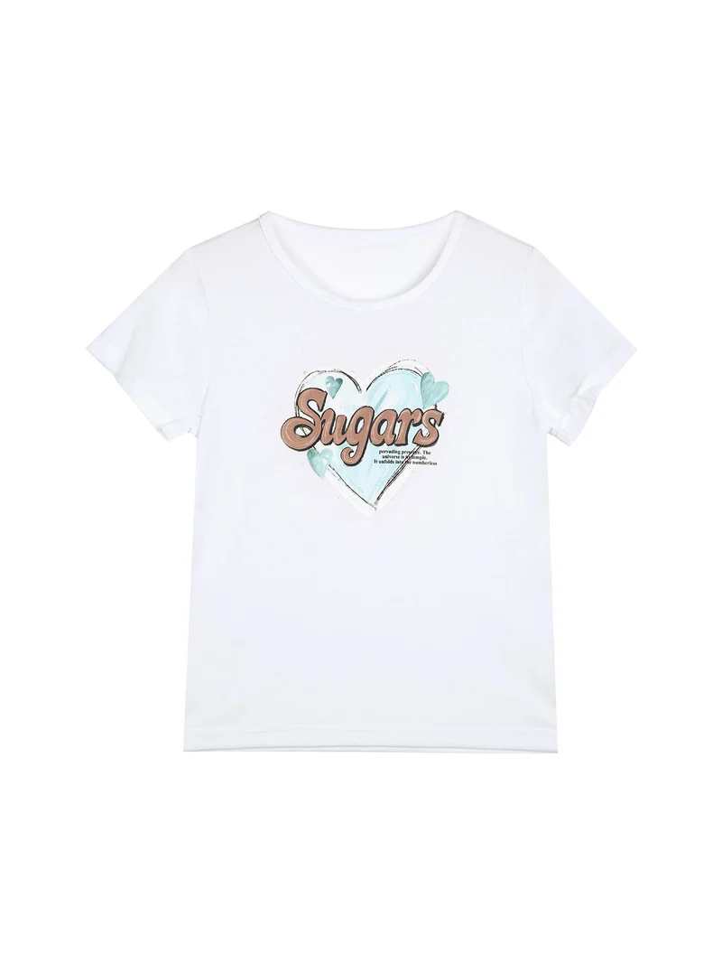 Completo tuta da bambina 3 pezzi con paillettes cappuccio e zip - bianco
