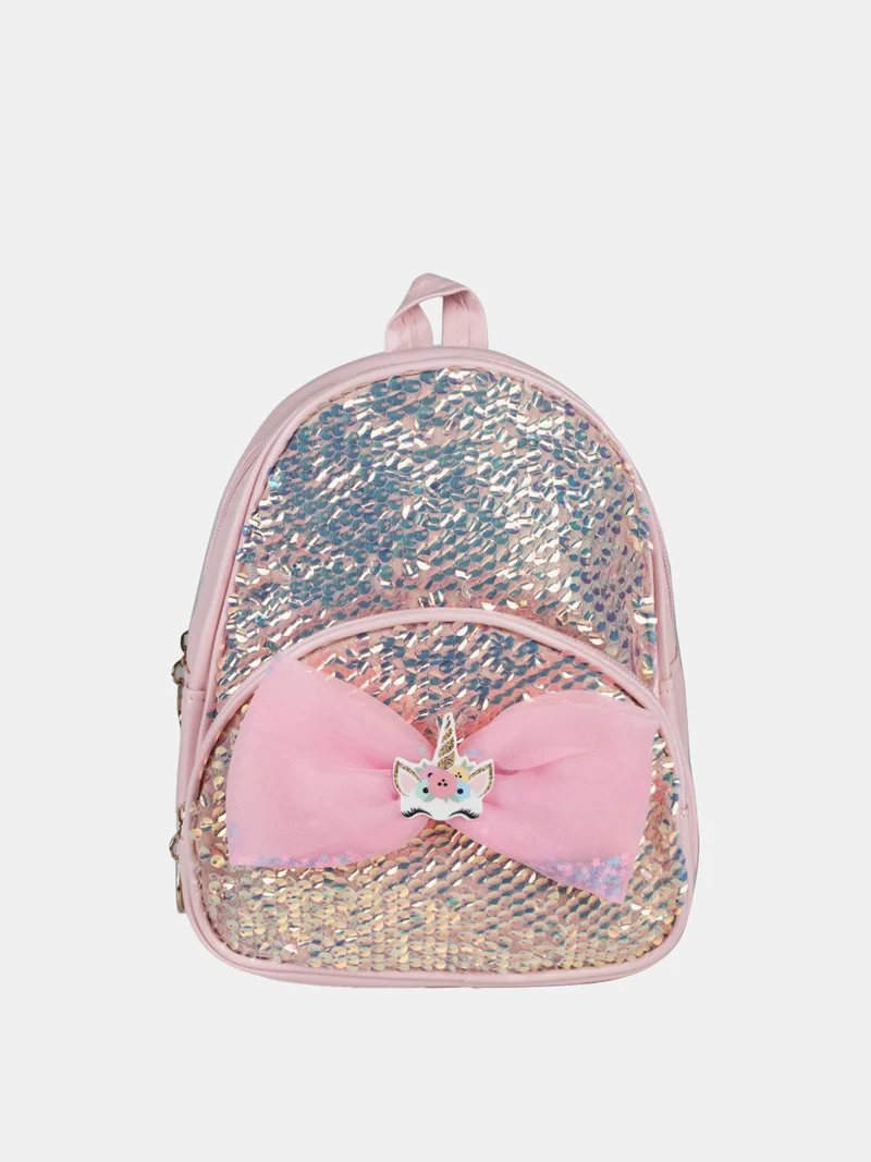 Zainetto da bambina con paillettes luccicanti - cipria