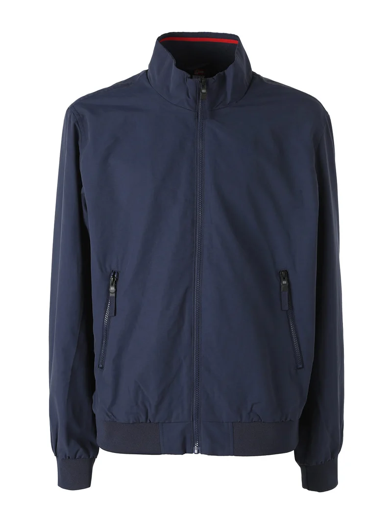 Giacca a vento da uomo con zip - blu scuro