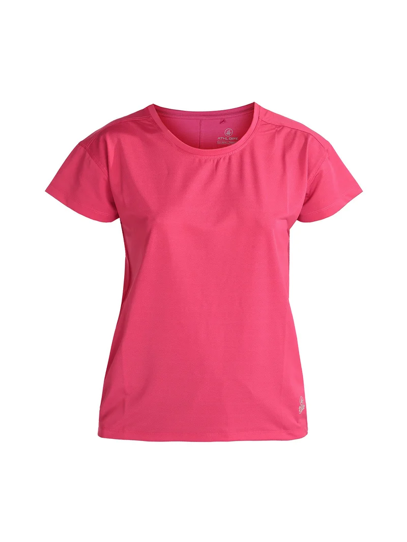 T-shirt donna in tessuto tecnico sportivo - fragola