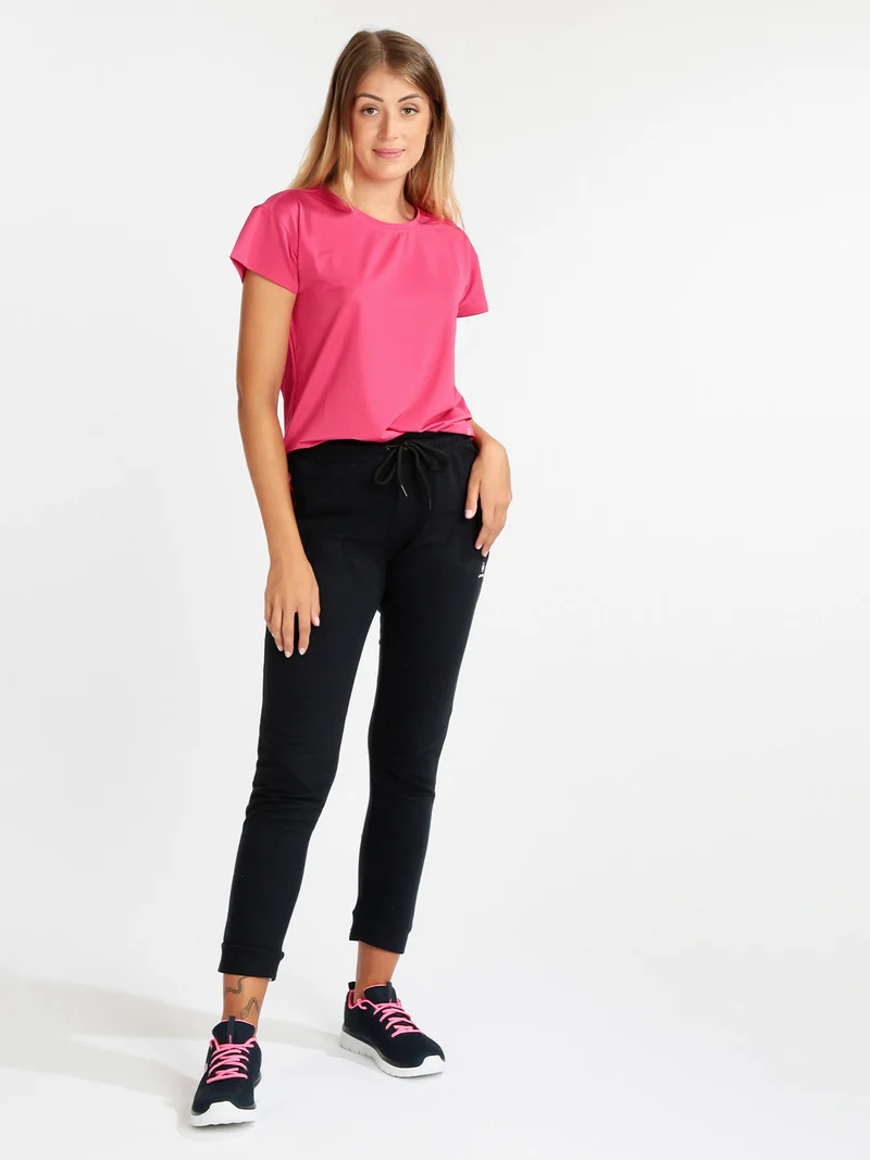 T-shirt donna in tessuto tecnico sportivo - fragola