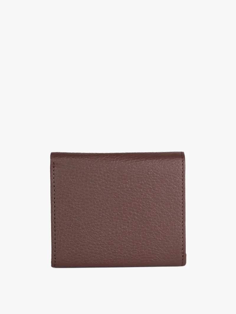 Mini portafoglio in pelle da donna - cuoio