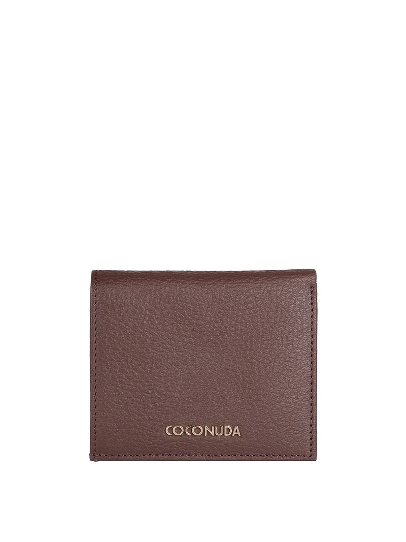 Mini portafoglio in pelle da donna - cuoio