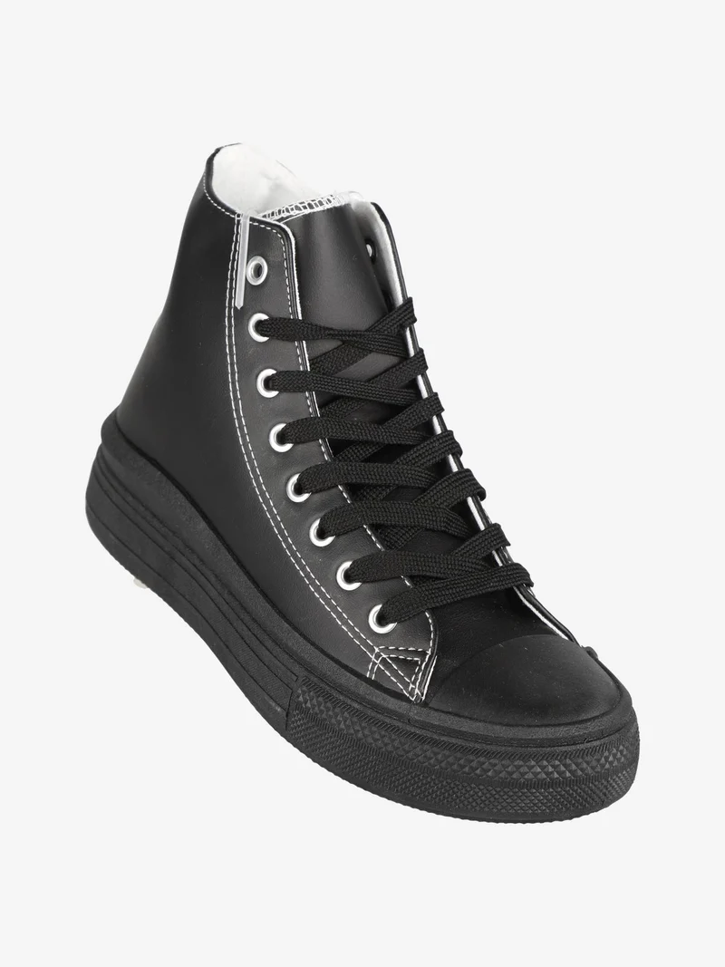 Sneakers alte donna con platform - nero