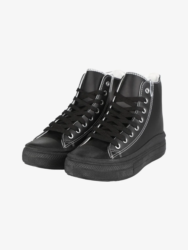 Sneakers alte donna con platform - nero
