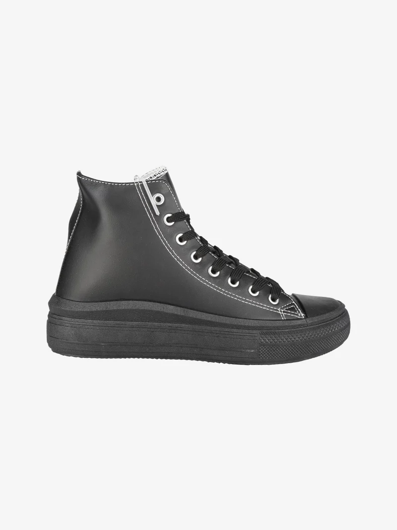 Sneakers alte donna con platform - nero