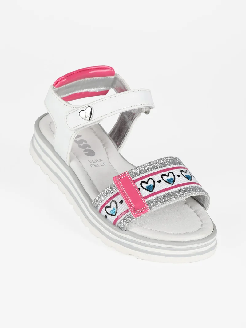 Sandali da ragazza con glitter - bianco