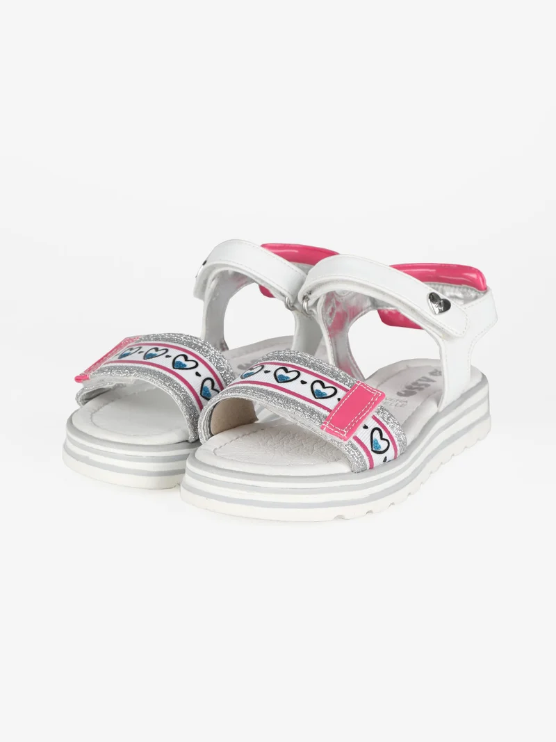 Sandali da ragazza con glitter - bianco