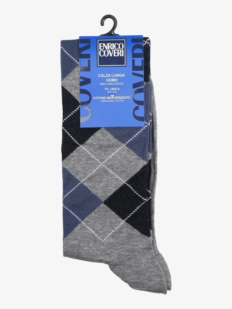 Calze lunghe da uomo in cotone mercerizzato - grigio chiaro