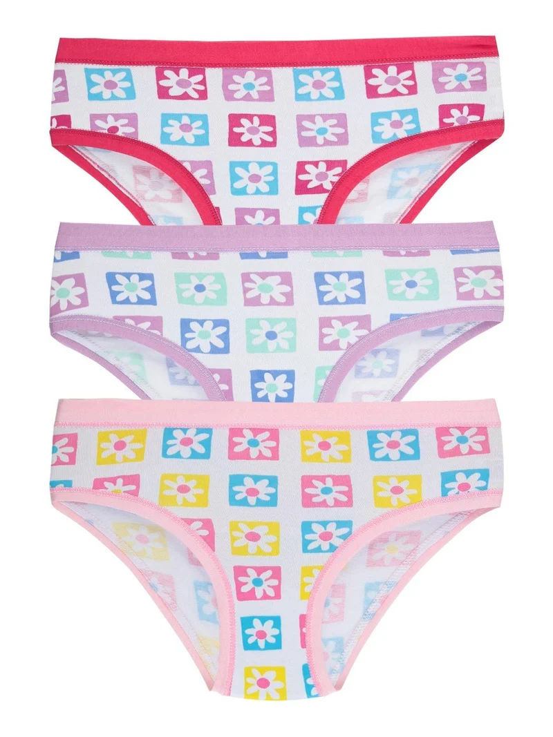Slip bambina in cotone elastico confezione 3 pezzi - assortito