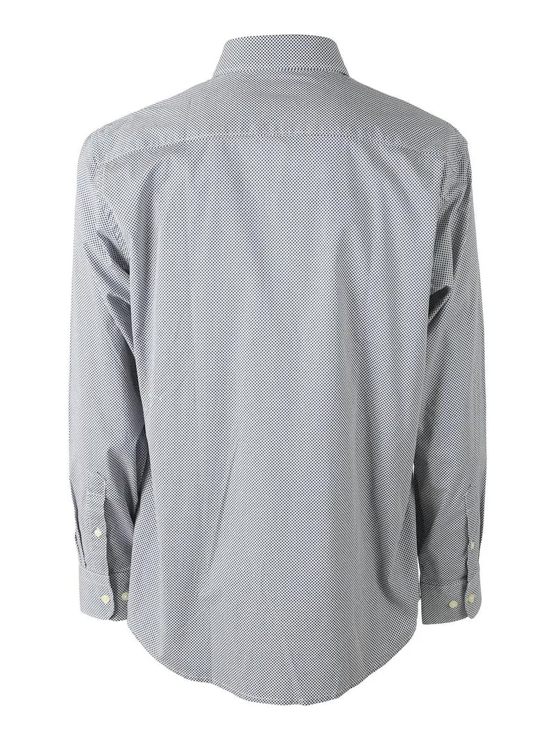 Camicia da uomo con stampe in cotone elasticizzato - blu