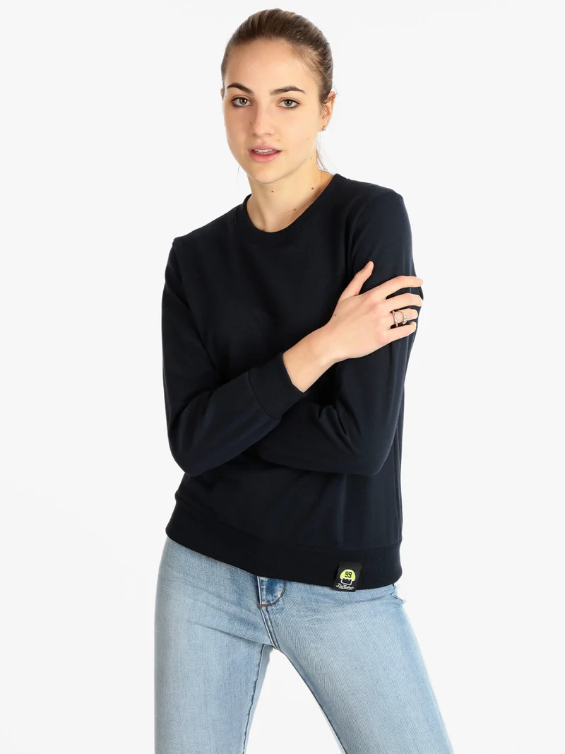 Felpa leggera donna girocollo - blu scuro