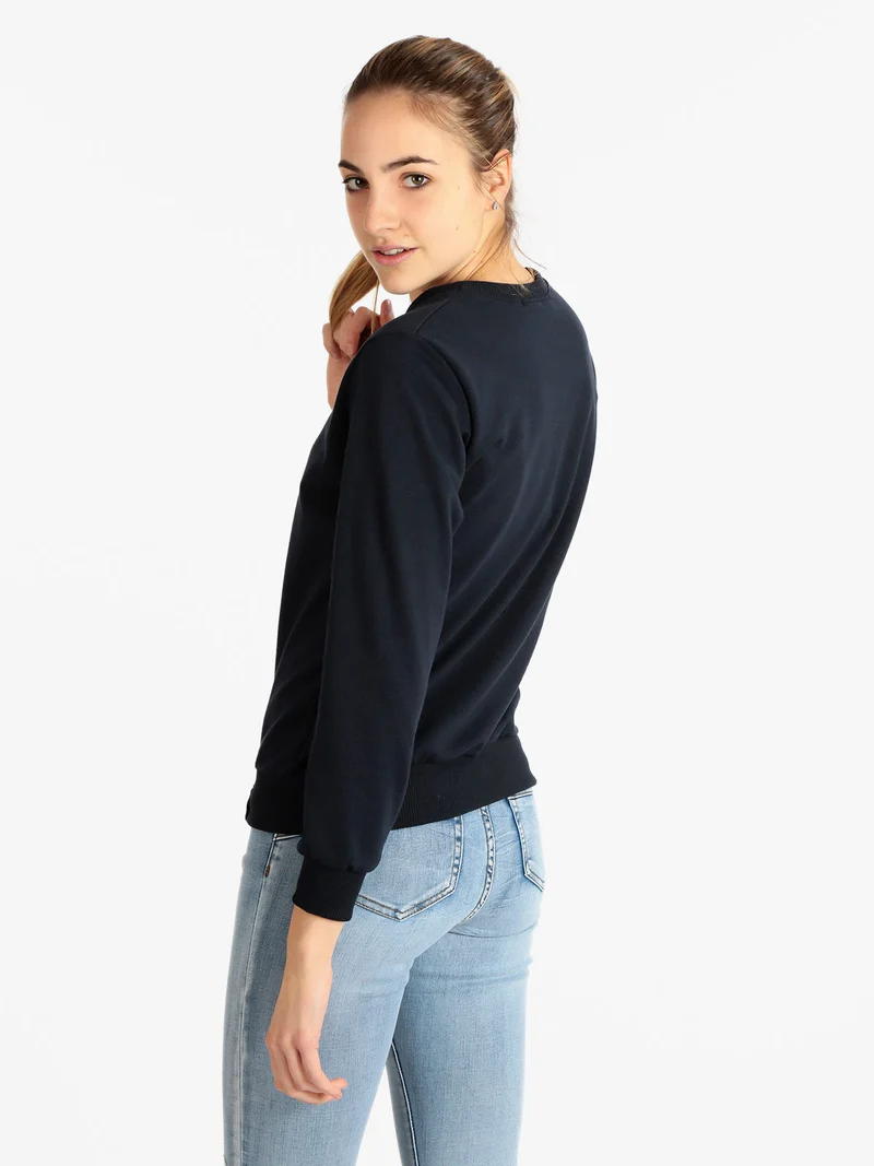 Felpa leggera donna girocollo - blu scuro