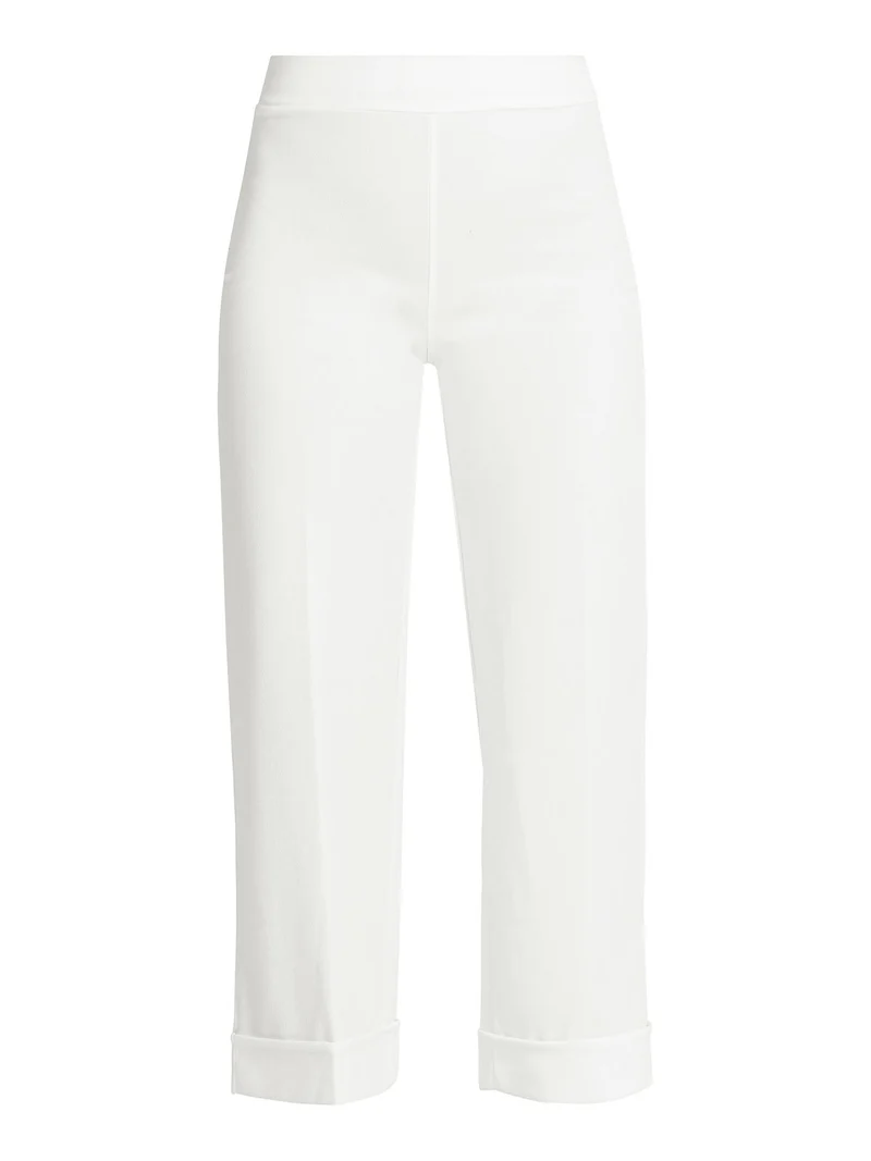 Pantaloni classici donna gamba larga - bianco