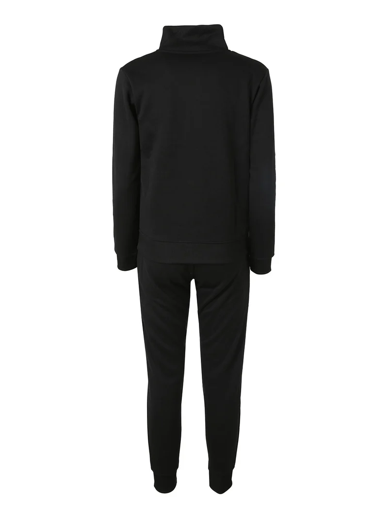 Completo tuta donna 2 pezzi con zip intera e interno felpato - nero