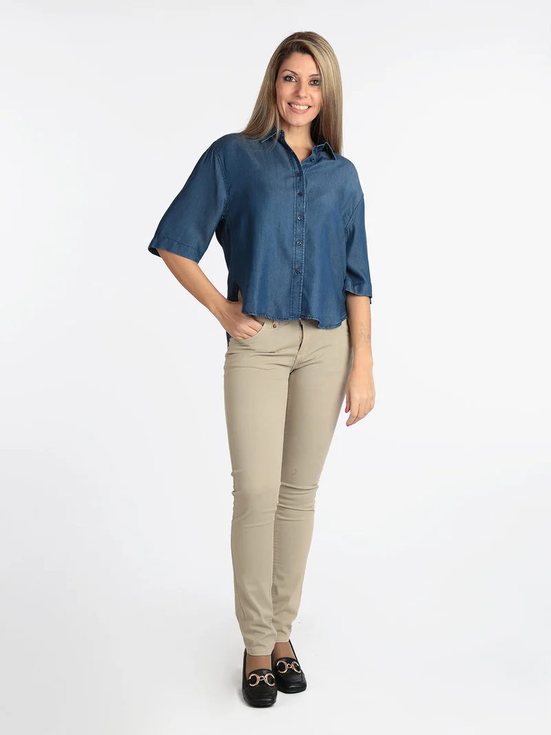 Camicia donna effetto jeans
