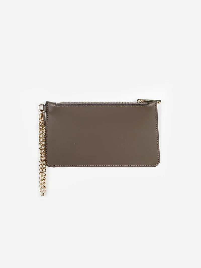 Bustina portamonete donna con catena - taupe