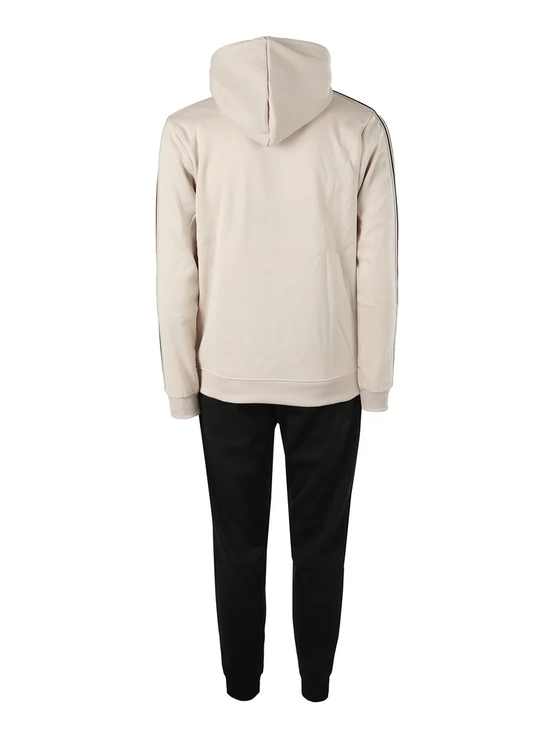 Completo tuta da uomo full zip con cappuccio e interno felpato - naturale