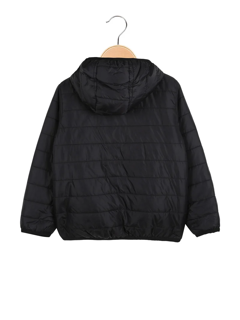 Giubbino 100 grammi da bambino reversibile con cappuccio e zip - nero