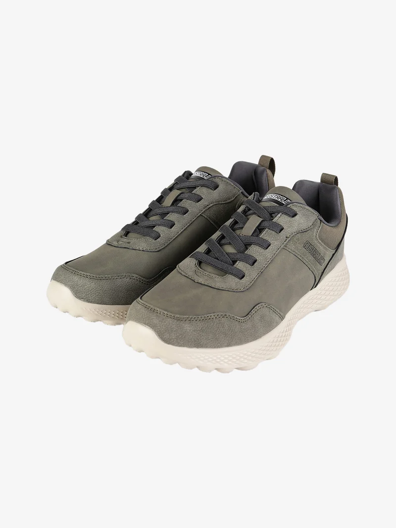 Sneakers da uomo con lacci elastici - oliva