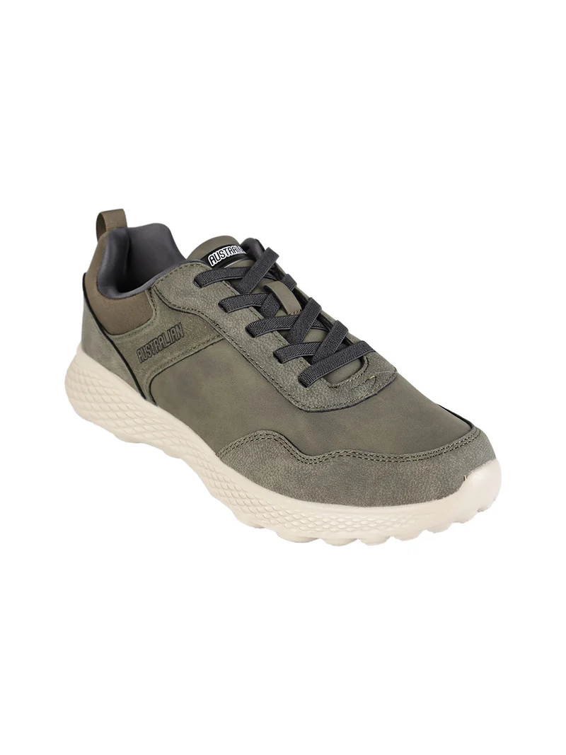Sneakers da uomo con lacci elastici - oliva